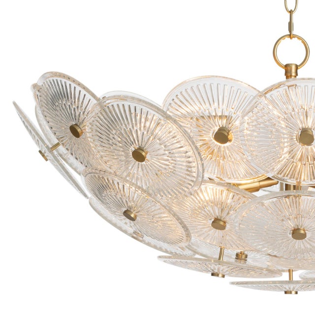 Holly Glass Disc Chandelier, Clear For Sale - Image 4 of 7