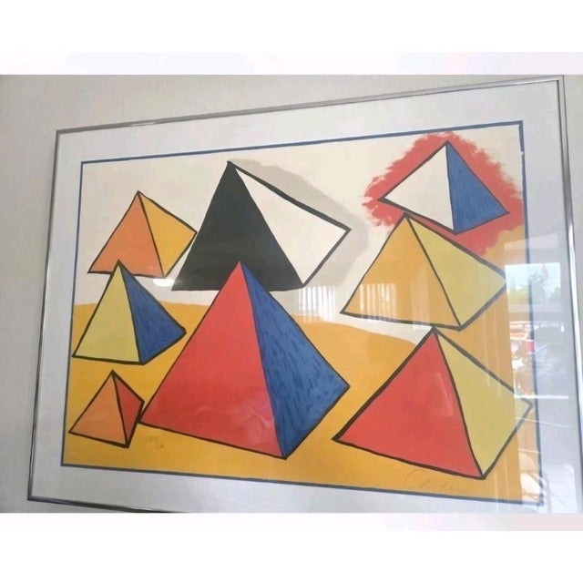 Mid-Century Modern 1970s Alexander Calder Original Lithograph Signed Numbered Edition Framed #80/100 MCM For Sale - Image 3 of 7
