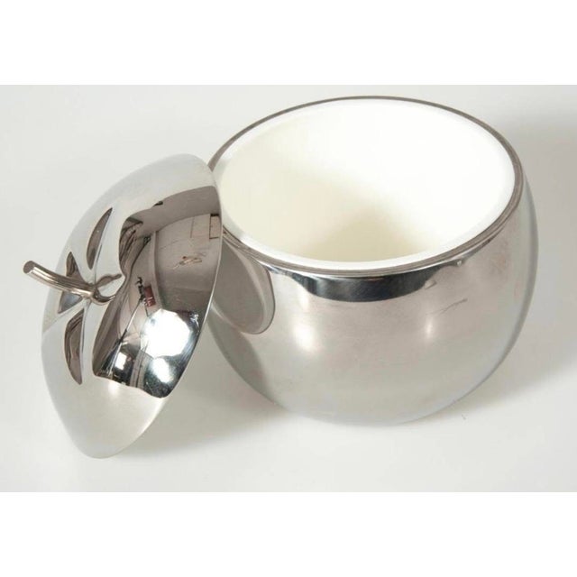 Stunning Teghini made Italian 1980’s silverplated insulated tomato shaped ice bucket Removable white plastic insert Holds...