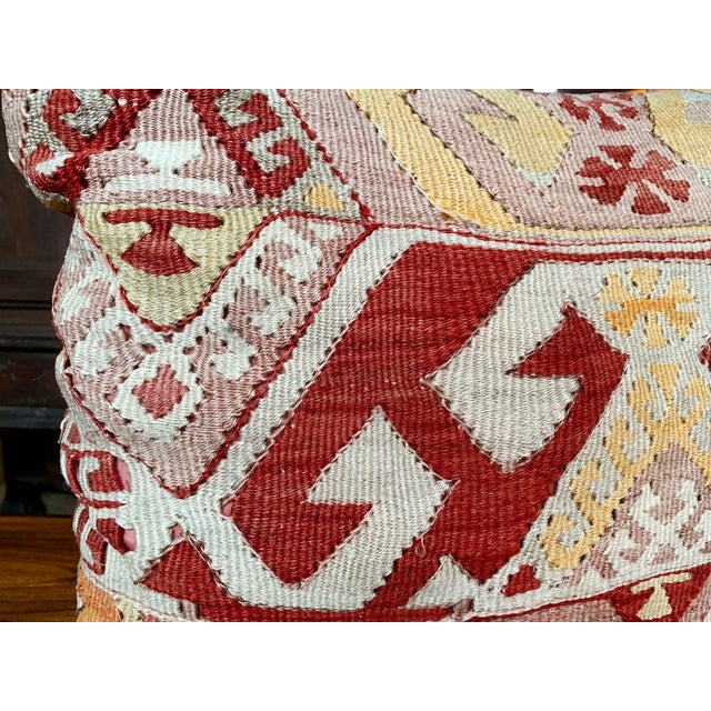 Small Custom Pillow With Antique Kilim Textile For Sale - Image 4 of 8