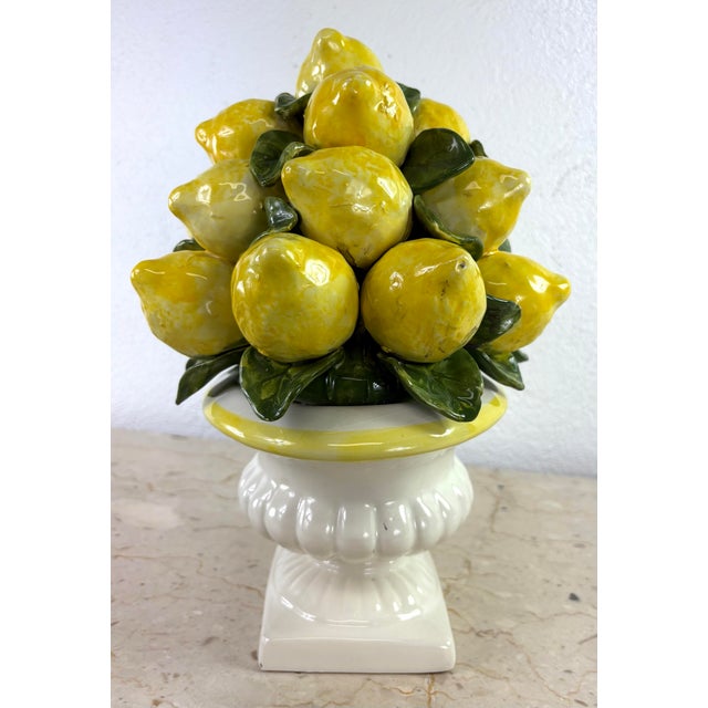 Vintage Large Vibrant Pottery Lemon Topiary For Sale - Image 10 of 11