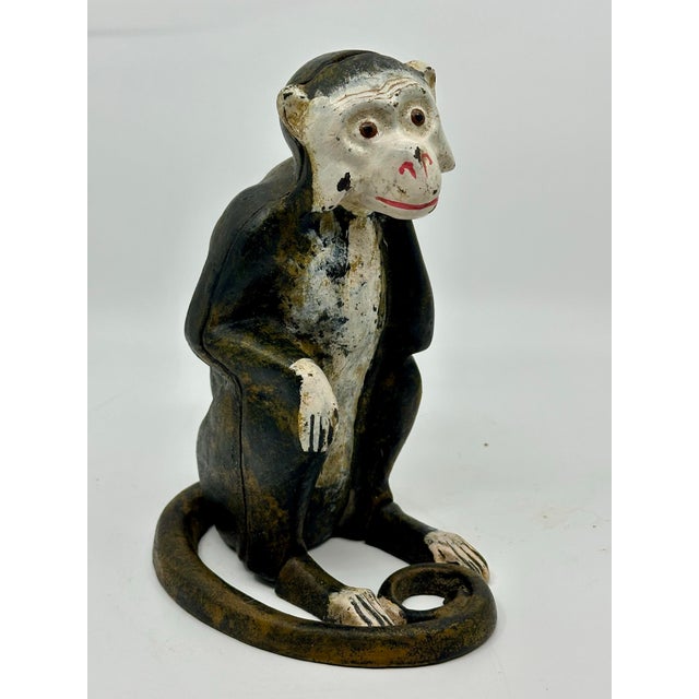 Antique Iron Monkey Doorstop For Sale - Image 9 of 10