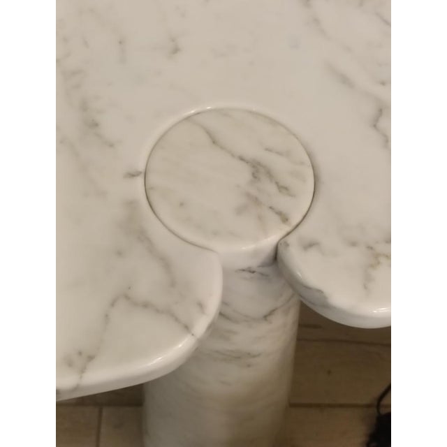 Mid-Century Modern Eros Series White Carrara Marble Console Table attributed to Angelo Mangiarotti, Italy, 2000s For Sale - Image 3 of 9
