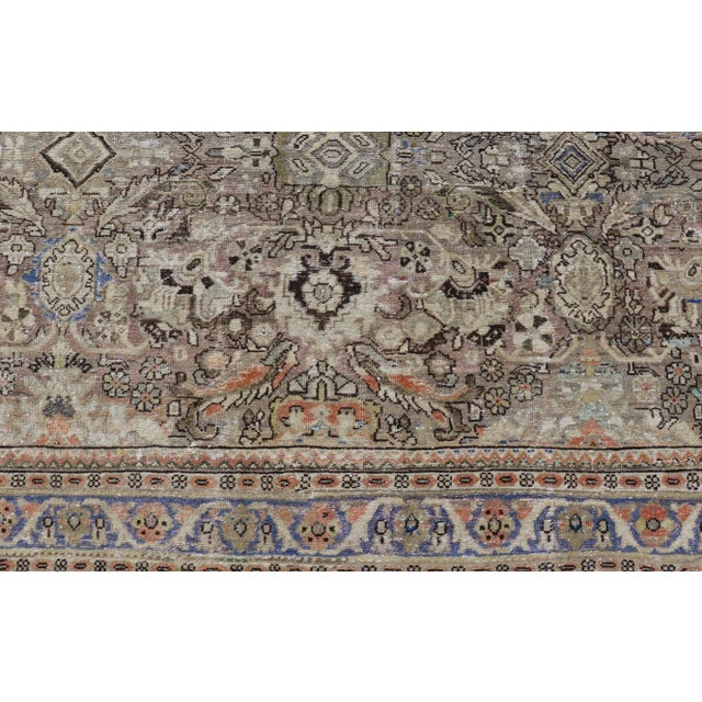 Square Antique Persian Sultanabad-Mahal Rug With All-Over Sub-Geometric Design For Sale - Image 9 of 12
