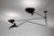 Black Suspension Two Fixed and One Rotating Curved Arm Lamp from Serge Mouille For Sale - Image 3 of 10
