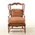 Vintage French Provincial Distressed Terracotta Red Wingback Chair With Gingham Cushions For Sale - Image 12 of 12