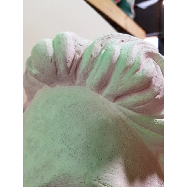 Wood Life-Size Terracotta Bust by Herman Roderick Volz For Sale - Image 7 of 11