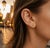 Metal Pear-Cut Citrine Lutus Flower Earrings Studs, Silver, Gold, Pair For Sale - Image 7 of 7