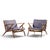 Poul Jensen for Selig Mid Century Walnut Z Lounge Chairs - Pair Each chair measures: 29.75 wide x 32.5 deep x 27 high,...