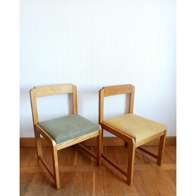 Scandinavian Chairs in Elm and Fabric, 1960s, Set of 6 For Sale - Image 6 of 15