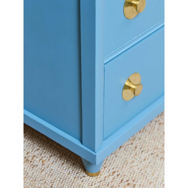 1950’s French Blue Kent Coffey Highboy Dresser For Sale - Image 9 of 12
