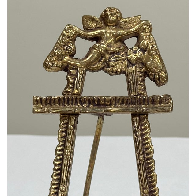 Vintage Figurative Brass Table Easel For Sale In Kansas City - Image 6 of 7