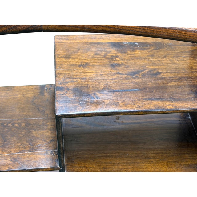 Large Size Chinese Dark Brown Fan Shape Display Curio Stand Easel For Sale - Image 12 of 12