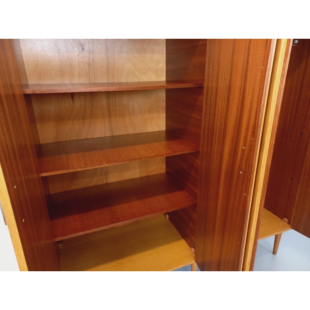 Vintage Tan Oak Wardrobe, 1960s For Sale - Image 15 of 18