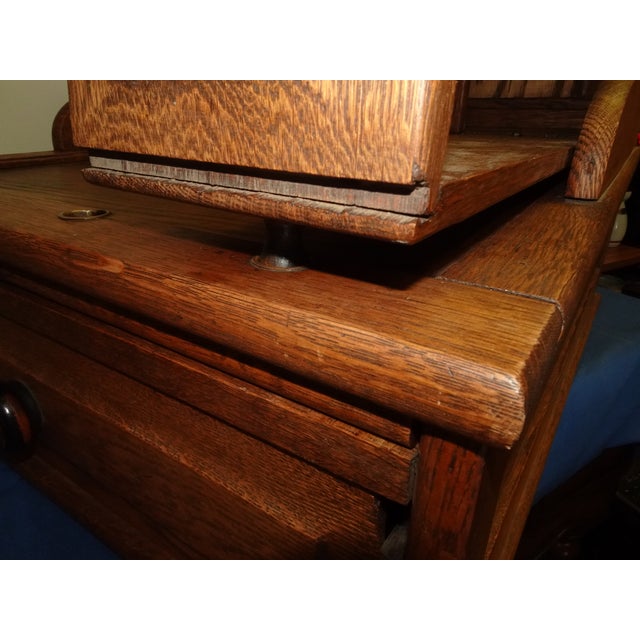 1930s Antique McCaskey Counter Top File Cabinet Register ~W Drop Down Drawers & Tray For Sale - Image 5 of 16