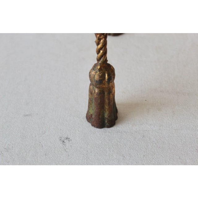 Gold Mid 20th Century Italian Mid-Century Gilded Rope Tassels Magazine Book Rack For Sale - Image 8 of 11