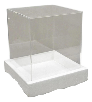 Late 20th Century 5 Sided 14.5" Clear Acrylic Lucite Vitrine Display Case Christine Taylor Coll.