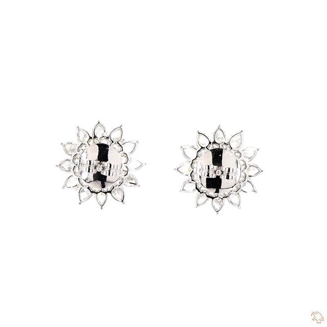5.78 Carat Rose Cut Diamond Gold Earrings, Pair For Sale In New York - Image 6 of 9