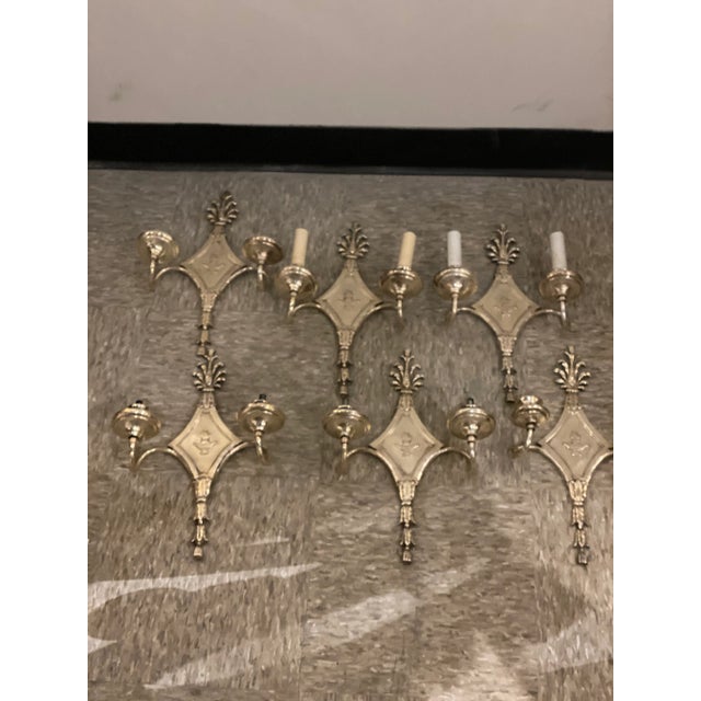 Silver 1920's Small Caldwell Neoclassic Sconces - Pair For Sale - Image 8 of 9