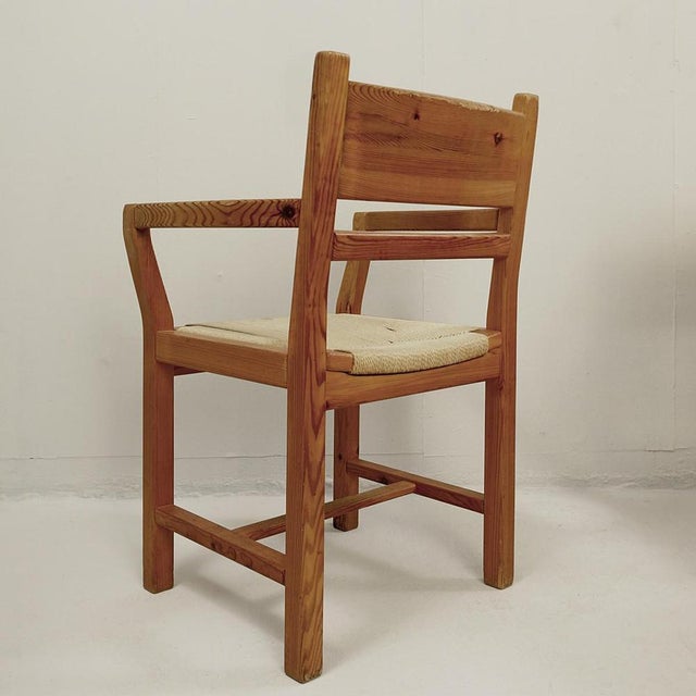 Danish Pine Dining Chairs with Rope Seats, 1980, Set of 8 For Sale - Image 5 of 12