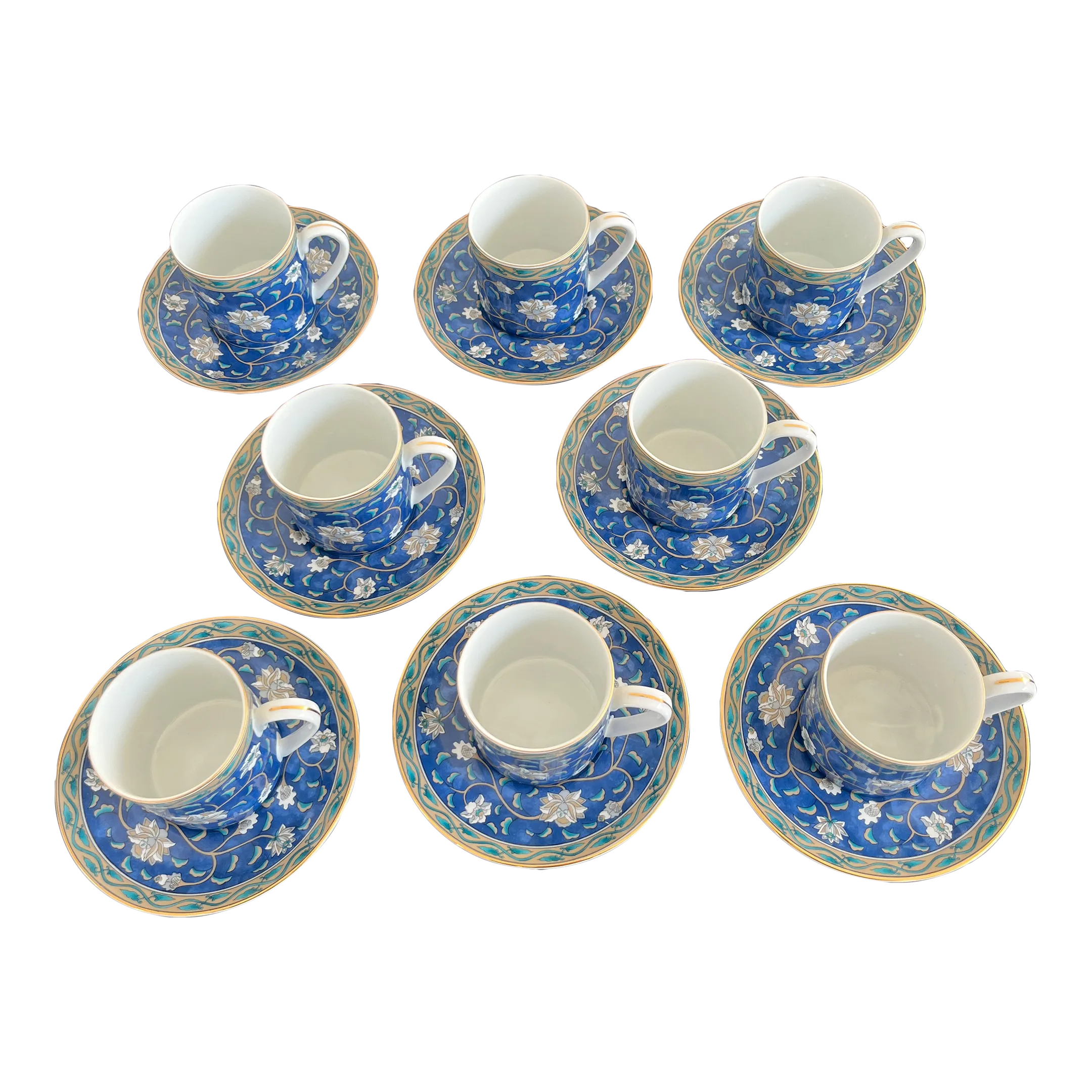 16 Piece Demitasse Cups and Saucers Set by Etude Takahashi San