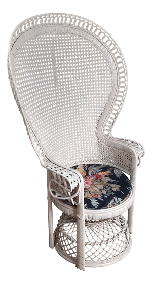 Peacock Armchair in Woven Rattan, 1960s