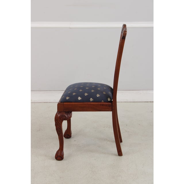 1990s Pair of Chippendale Style Mahogany Dining Chairs For Sale - Image 5 of 17