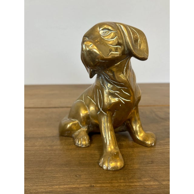 English Vintage English Brass Dog For Sale - Image 3 of 4
