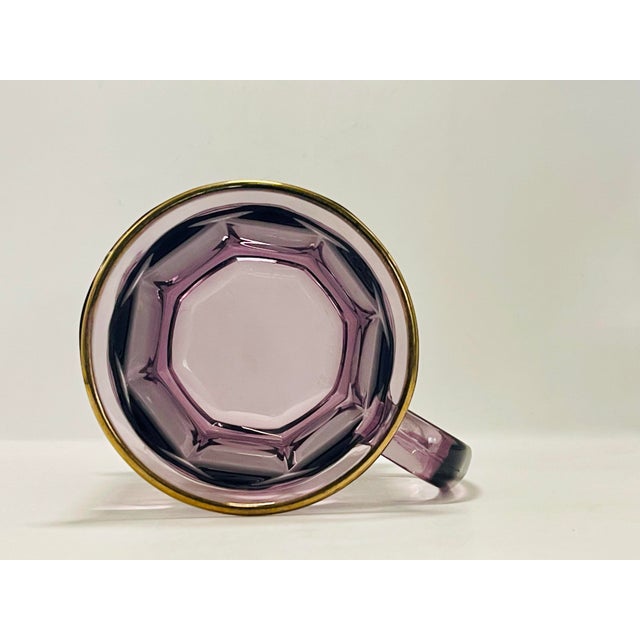 1970s 1970’s Culver Beveled Amethyst Glass Mug For Sale - Image 5 of 11