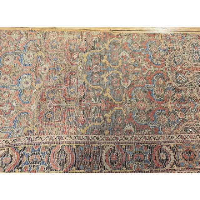 Antique Caucasian Karabagh Gallery Rug, Handwoven Pistachio Green & Yellow, 1850s, 7' x 19' For Sale In Chicago - Image 6 of 18