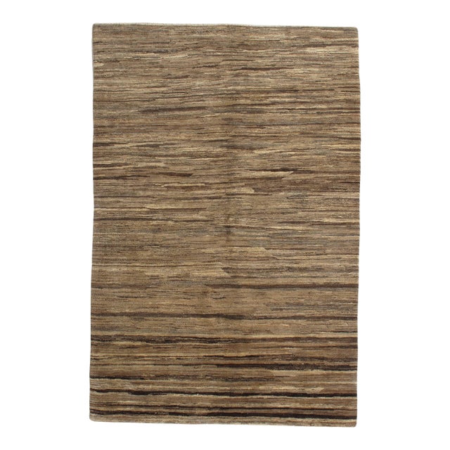 Vintage Hand-Knotted Gabbeh Rug 5'7" X 8'4" For Sale