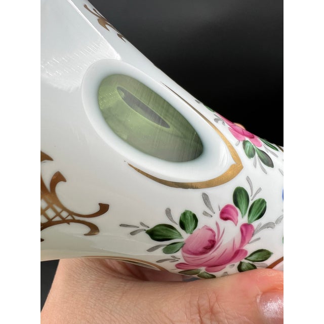 Green Stunning Vintage Moser Art Glass Bohemia Vase Cut to Green Overlay 5” Tall For Sale - Image 8 of 10