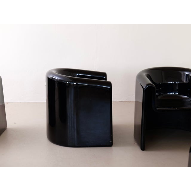 Melaina Fiberglass Monobloc Armchairs for Driade by Rodolfo Bonetto, 1970s, Set of 6 For Sale - Image 10 of 12
