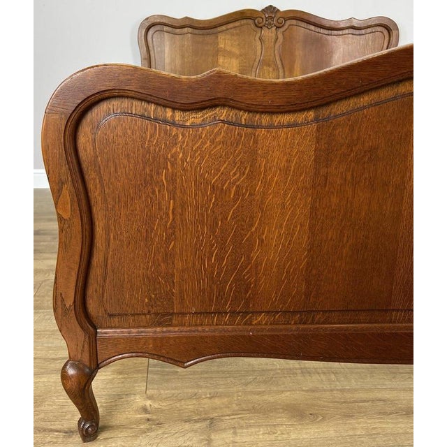 Vintage Louis XVI French Double Bed Frame in Oak For Sale - Image 6 of 13