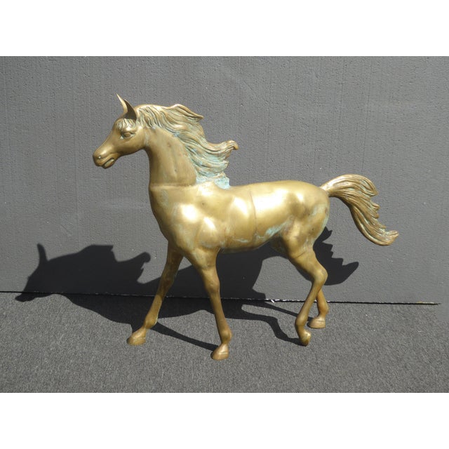 Large 31"Tall Vintage Brass Horse Statue Sculpture Mid Century Chairish