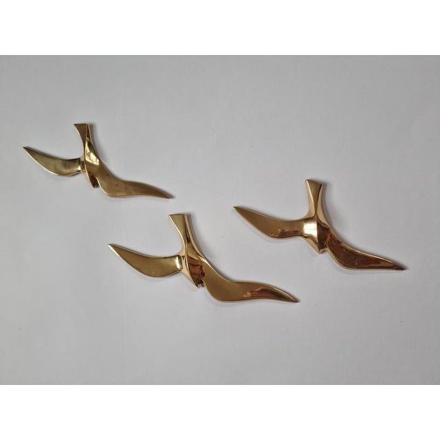 Brass Wall Decor Sculptures of Seagulls, Austria, 1963, Set of 3 For Sale - Image 11 of 16