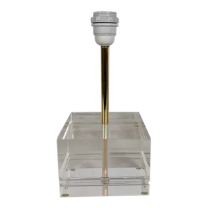 Mid Century Glass and Brass Table Lamp, Germany, 1960s