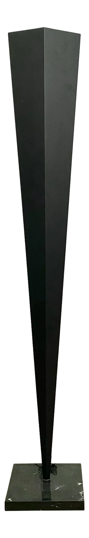 Geometric Extra Tall Faceted Steel & Marble Floor Lamp Attr. To Fontana Arte