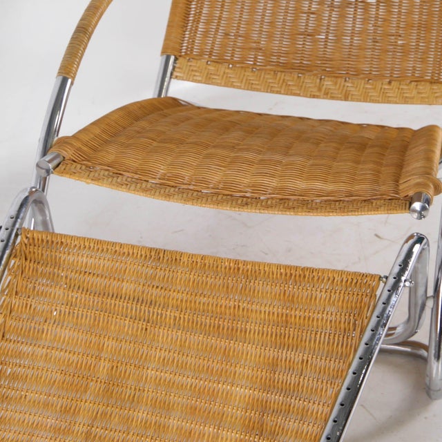 1970s Wicker and Chrome Chaise Longue, 1970s For Sale - Image 5 of 17