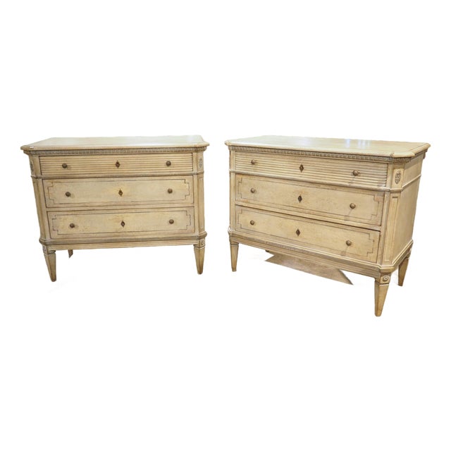 Pair of Hand Painted Neoclassical Style Commodes From Southern Germany For Sale