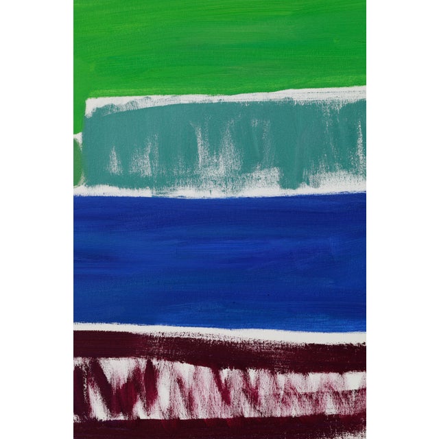 "Squares / Green Purple" Large Abstract Painting by Simon Findlay - Set of 2 For Sale - Image 10 of 15