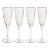 Pescara White Dot Champagne Flutes - Pink, Set of 4 For Sale
