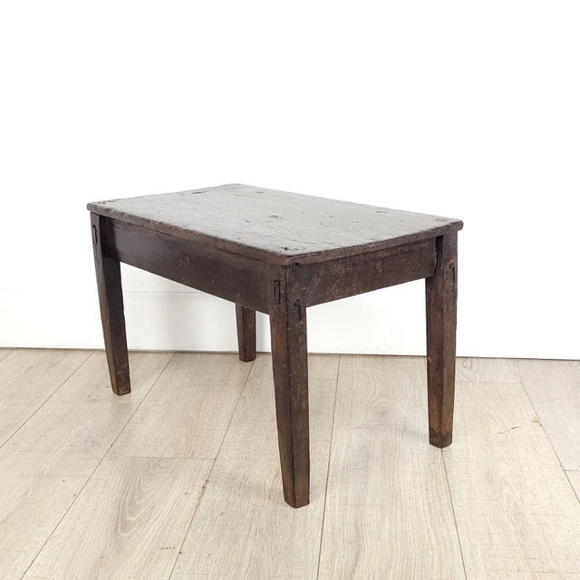 Brown Child's Table or Salesman Sample Spanish One-Door Table, 19th Century For Sale - Image 8 of 9