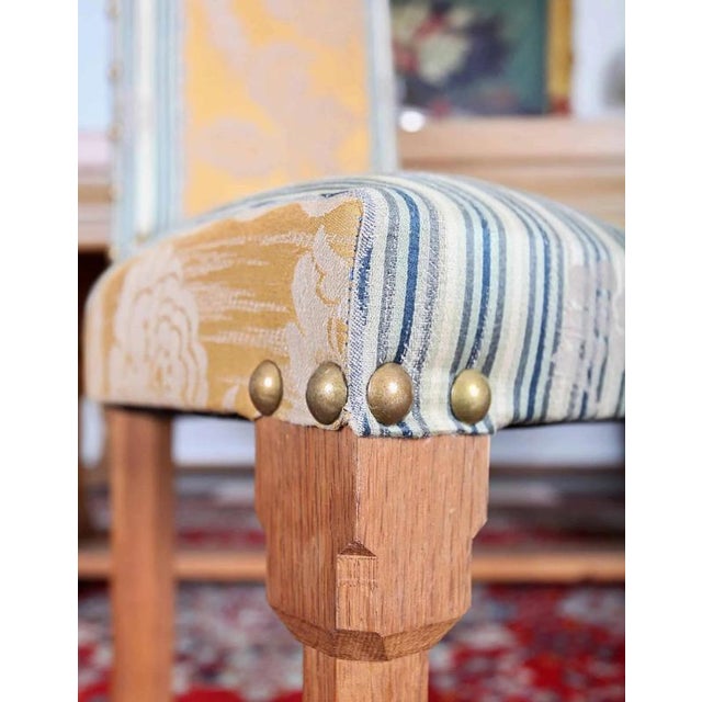 Set of chairs made of solid oak in the Gothic style. The chairs are completely restored. Comfortable. Sturdy. Upholstered...