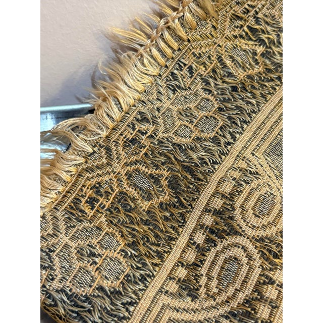 English Antique Woven Horse and Rider Jacquard Tapestry For Sale - Image 3 of 6