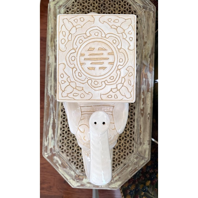 Mid 20th Century Mid Century Ceramic Elephant Garden Stool or Plant Stand For Sale - Image 5 of 13
