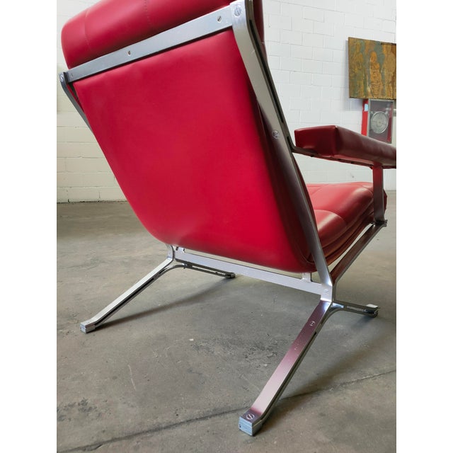 Mid-Century Red Lounge Chair, 1970s For Sale - Image 4 of 9