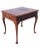 Queen Anne Hickory Chair Chippendale Mahogany Banded Top Side Table With Queen Ann Legs For Sale - Image 3 of 13