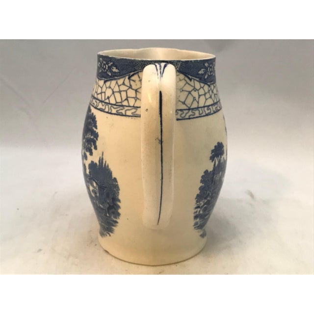Early 20th Century Adams Blue Transferware Pitcher: English Landscape Jug For Sale - Image 4 of 10