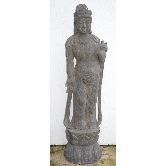 Khmer Artist, Bodhisttra Avalokiteshvara Buddha Sculpture, 18th Century, Basalt For Sale - Image 10 of 10